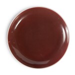 A COPPER-RED-GLAZED DISH, LATE QING DYNASTY