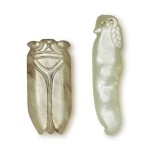 Two carved celadon jade pendants, Ming / Qing dynasty