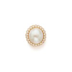 Cultured Pearl and Diamond Ring, France