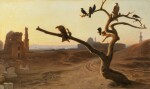 An orientalist landscape with raptors