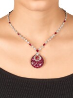 'Bombé Classic' Ruby and Diamond Pendent Necklace | 格拉夫| 'Bombé Classic' 紅寶石 配 鑽石 項鏈 (紅寶石及鑽石共重約21.60及13.90克拉)