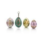 A set of four Easter eggs, Imperial Porcelain Factory, St Petersburg, circa 1900