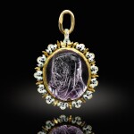 Attributed to Jean Vangrol French, Paris, circa 1640 | Pendant with a double sided cameo with Jesus Christ and the Virgin Mary