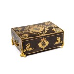 A Royal Louis XIV casket, circa 1690, attributed to Alexandre-Jean Oppenordt, probably after a design by Jean Berain and almost certainly delivered for the Grand Dauphin