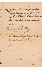 DREYFUS AFFAIR--ESTERHAZY | autograph letter signed ("Comandant Esterhazy"), about his handwriting, 1899
