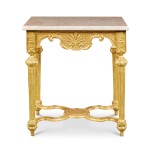A Louis XIV Giltwood Center Table with White Marble Top,  Early 18th Century