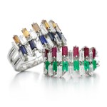 Piaget | Four gem set and diamond rings
