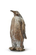 A PAINTED PLASTER FIGURE OF AN EMPEROR PENGUIN, POSSIBLY FRENCH, MID-20TH CENTURY