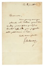 DELACROIX | autograph letter signed, about a new painting, 1853