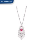 Ruby and Diamond Pendent Necklace | 格拉夫| 紅寶石 配 鑽石 項鏈 (紅寶石及鑽石共重約1.30及6.30克拉)