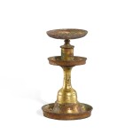 A gilt-bronze oil lamp, Western Han dynasty 西漢 銅鎏金油燈