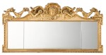 A GEORGE IV GILTWOOD OVERMANTLE MIRROR BY WILLIAM CRIBB, SECOND QUARTER 19TH CENTURY, IN THE MANNER OF WILLIAM KENT