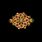 A gold, ruby and diamond 'floral' ring Mysore, South India, 19th century | 十九世紀 南印度邁索爾 金嵌紅寶及鑽石戒指