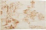 Recto: River landscape with buildings and a bridge Verso: A Townscape