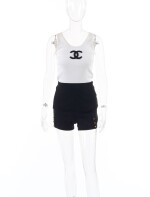 CHANEL | BLACK AND WHITE TANK TOP AND HOT PANTS 