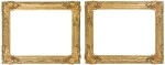 A rare pair of fine mid-18th century French Rococo carved and gilded walnut frames; possibly provincial; of unusual pattern; landscape format