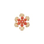 CORAL AND DIAMOND BROOCH, TIFFANY & CO.