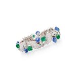 'Les Oiseaux Libérés' Diamond, Emerald, Sapphire and Mother-of-Pearl Bracelet | 卡地亞 | 'Les Oiseaux Libérés' 鑽石，祖母綠 及 藍寶石 配 貝母 手鏈