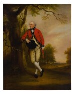 ATTRIBUTED TO WILLIAM WILLIAMS | PORTRAIT OF AN OFFICER, FULL LENGTH, WEARING A RED COAT