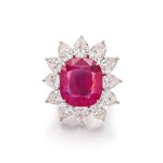 Ruby and Diamond Ring | 14.44克拉 天然「緬甸」未經加熱紅寶石 配 鑽石 戒指