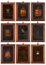 A SET OF NINE ARMORIAL PANELS, LATE 18TH CENTURY/EARLY 19TH CENTURY