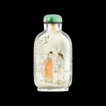 An inside-painted glass 'Romance of the Three Kingdoms' snuff bottle By Ye Zhongsan, dated jihai year, corresponding to 1899 | 己亥（1899年） 葉仲三作玻璃內畫三國故事圖鼻煙壺 《葉仲三作》款