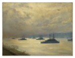 MARY FAIRCHILD MACMONNIES LOW | BATTLESHIPS ON THE HUDSON RIVER (THE TURN OF THE TIDE)