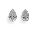 A Pair of 1.06 and 1.04 Carat Pear-Shaped Diamonds, E and F Color, S12 Clarity