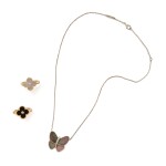 Van Cleef & Arpels | Two Gem-Set 'Vintage Alhambra' Rings and Gem-Set 'Papillon' Necklace, France