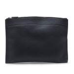 Black Bazar Large Pouch in Togo Leather with Silver Tone Hardware, 2014