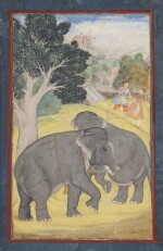 Two Elephants, India, Mughal, circa 1600-50