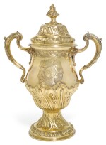 THE HAREWOOD CUP. A GEORGE III SILVER-GILT CUP AND COVER, JAMES YOUNG, LONDON, 1790