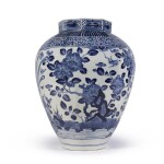 A Japanese blue and white octagonal baluster vase, 19th century