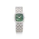 PIAGET | REFERENCE 9236 N66, A WHITE GOLD AND DIAMOND SET BRACELET WATCH WITH JADE HARDSTONE DIAL, CIRCA 1970