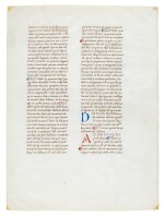 Leaf from Thomas Aquinas, Commentary on Peter Lombard, manuscript on vellum, [Italy (probably Florence), 15th century]