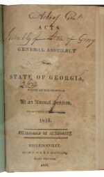  [Georgia, State of]. Georgia Responds to the Haitian Slave Revolt. A rare printing of the Georgia Constitution.