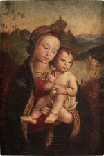 Madonna and Child before a landscape