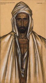 Rudolf Bonnet  魯道夫·邦尼 | Portrait of Mohammed Bensalaben Abdel Kader 肖像穆罕默德Bensalaben Abdel Kader