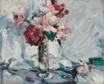 Still Life of Pink and Red Roses in a Vase