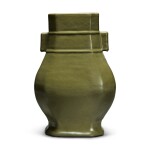 A teadust-glazed fanghu-form vase, 19th / 20th century