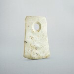 A calcified jade axe, yue, Neolithic period, Liangzhu culture | 新石器時代 良渚文化 素面玉鉞