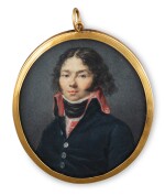 A French oval miniature on ivory representing a young officer, Christophe Guérin, circa 1800 | Miniature ovale sur ivoire représentant un jeune officier, Christophe Guérin, France, vers 1800