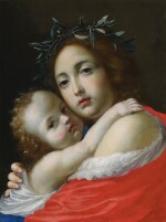 Woman Crowned with Laurel Leaves with a Child, Possibly an Allegory of Love