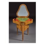 A LOUIS XV POLYCHROME-PAINTED HEART-SHAPED TABLE DE TOILETTE BY BOUDIN, CIRCA 1765