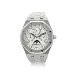 AUDEMARS PIGUET | REFERENCE 26574ST.00.1220ST.01 ROYAL OAK   A STAINLESS STEEL AUTOMATIC PERPETUAL CALENDAR WRISTWATCH WITH MOON PHASES AND BRACELET, CIRCA 2018