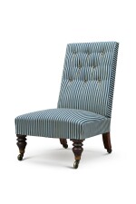 A VICTORIAN ROSEWOOD AND UPHOLSTERED CHAIR, CIRCA 1860