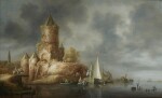 WOUTER KNIJFF | RIVER LANDSCAPE WITH A TOWER ON THE BANK