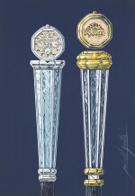 An original prototype design of a two sword cane watches with accompanying NFT, Circa 1975 