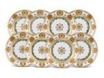 A SET OF EIGHT PORCELAIN PLATES FROM THE SERVICE OF GRAND DUKE KONSTANTIN NIKOLAEVICH, IMPERIAL PORCELAIN FACTORY, ST PETERSBURG, PERIOD OF NICHOLAS I (1825-1855), 1848-1852