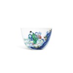 A fine and rare famille-verte 'He Zhizhang' cup, Mark and period of Kangxi | 清康熙 五彩賀知章醉酒圖盃 《大清康熙年製》款